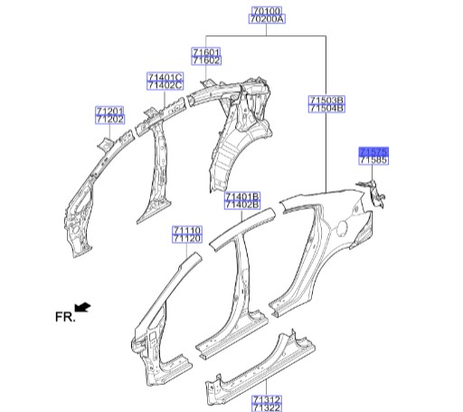 جا چراغی گلگیر عقب چپ سراتو 2014 | Hyundai/KIA Genuine Parts | سراتو YD مدل 2014 تا 2018  71570A7000