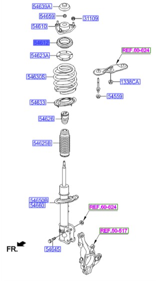 بلبرینگ سر کمک جلو Hyundai/KIA Genuine Parts – MOBIS  IX45  546122P600 