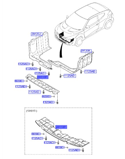 سینی زیر موتور ولستر  Hyundai/KIA Genuine Parts – MOBIS  291102V600 