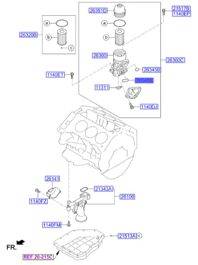 اورینگ فیلتر سانتافه کارنز کادنزا سورنتو Hyundai/KIA Genuine Parts – MOBIS 263453C712 