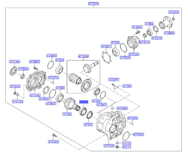 بلبرینگ دیفرانسیال سانتافه Hyundai/KIA Genuine Parts – MOBIS   4736639000 
