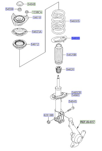 لاستیک زیر فنرلول جنسیس هیوندای Hyundai/KIA Genuine Parts – MOBIS  546332M000