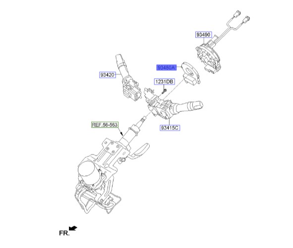 سنسور زاویه فرمان سراتو  | Hyundai/KIA Genuine Parts | موهاوی HM , سراتو TD  سایپایی و وارداتی, سراتو کوپه TD , کارنیوال VQ  سول AM  آزرا TG , جنسیس BH, جنسیس کوپه BK, سانتافه CM 