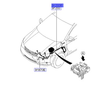 دسته سیم جلو سراتو 2010 | Hyundai/KIA Genuine Parts | سراتو TD مدل 2010 سایپایی و وارداتی – سراتو کوپه TD مدل 2010 تا 2013   912041M120