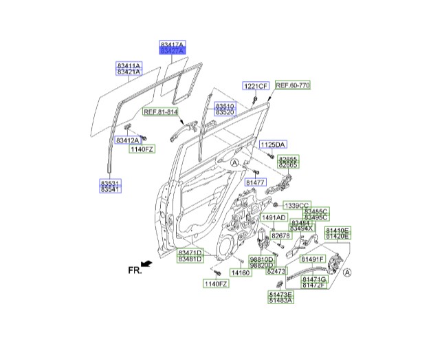 لچکی در عقب راست اسپورتیج 2013 | Hyundai/KIA Genuine Parts | اسپورتیج SL مدل 2010 تا 2016