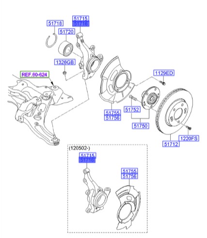 سگ دست جلو راست هیوندای ولوستر  Hyundai/KIA Genuine Parts – MOBIS  517162V000
