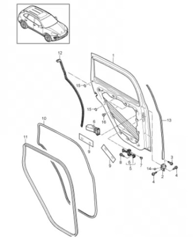 درب عقب سمت راست پورشه کاین اورجینال