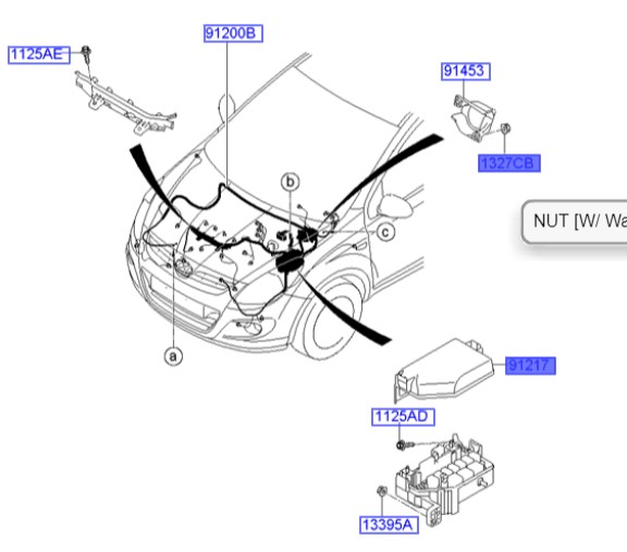 درب جعبه فیوز چپ Hyundai/KIA Genuine Parts – MOBIS  I20  919401J100 