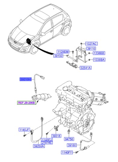 سنسور اکسیژن Hyundai/KIA Genuine Parts – MOBIS  I20  392102B040 