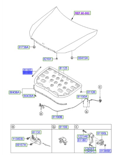 جک درب موتور سنتنیال  Hyundai/KIA Genuine Parts – MOBIS 811613N001