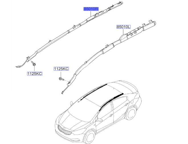 ایربگ سقف سمت راست | Hyundai/KIA Genuine Parts – Mobis | سراتو YD کوپه مدلهای 2014 تا 2018  85020A7200
