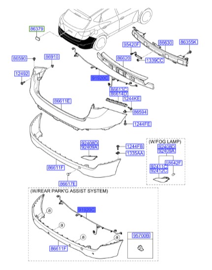 سیم کشی سنسور های سپر عقب Hyundai/KIA Genuine Parts – MOBIS   IX35  918902S040