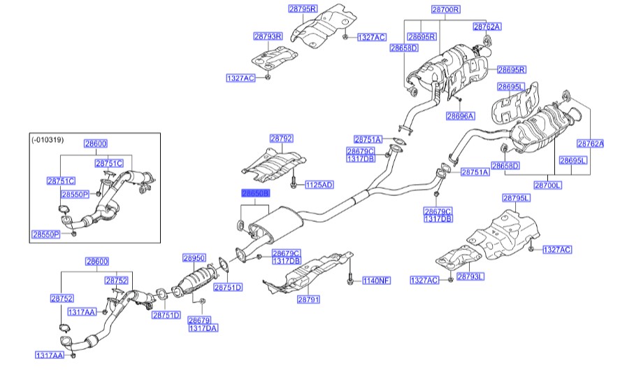 منبع اگزوز وراکروز  Hyundai/KIA Genuine Parts – MOBIS  286503J170