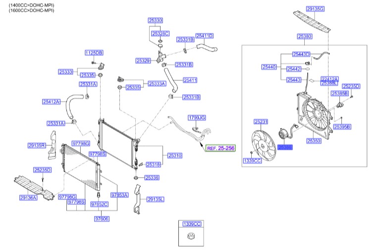 موتور فن هیوندای اکسنت Hyundai/KIA Genuine Parts – MOBIS   25386C7160