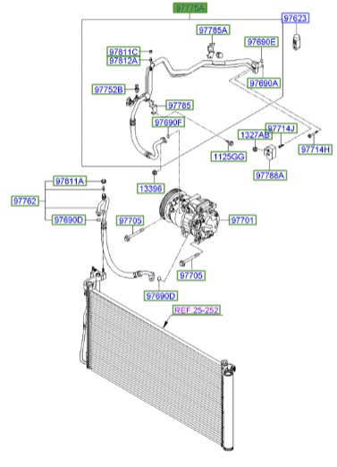 شلنگ کولر آزرا  Hyundai/KIA Genuine Parts – MOBIS    977753L250 