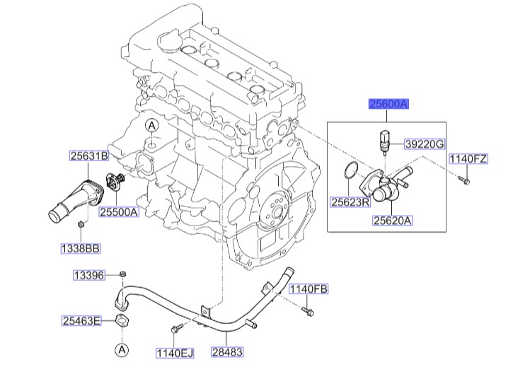 هوزینگ آب کامل ریو   Hyundai/KIA Genuine Parts – MOBIS  256002B600