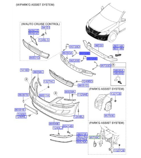 سنسور سپر عقب جنسیس  Hyundai/KIA Genuine Parts – MOBIS  957203M020NY2 