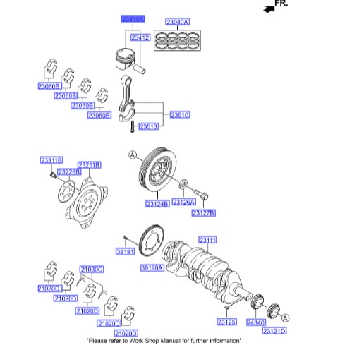 پیستون Hyundai/KIA Genuine Parts – MOBIS IX35 234102G261 