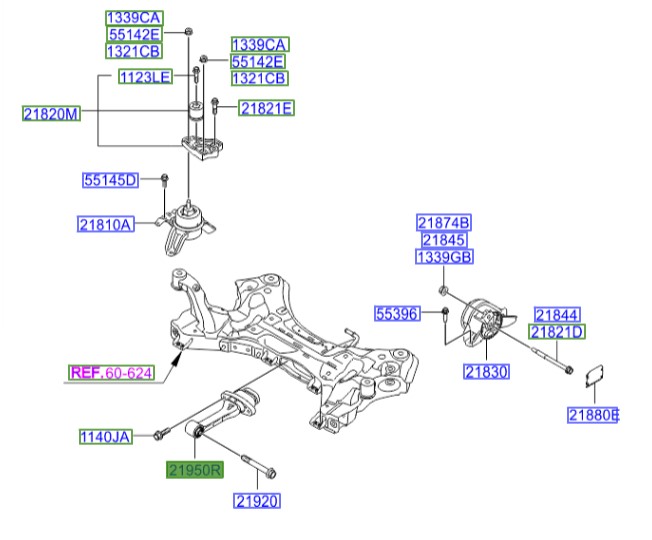 دسته موتور آزرا  Hyundai/KIA Genuine Parts – MOBIS   219503V200 