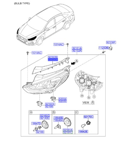 براکت چراغ جلو سمت راست هیوندای سوناتا 92160C1500 Hyundai Genuine Parts – MOBIS