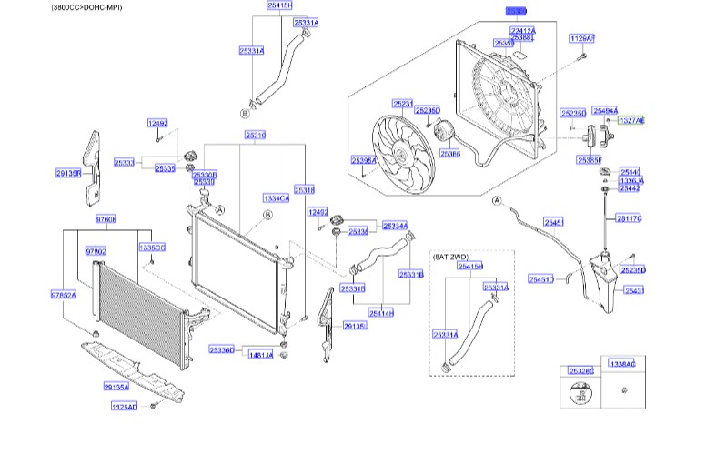 بادگیر آب کامل سنتینیال  Hyundai/KIA Genuine Parts – MOBIS  253803M290