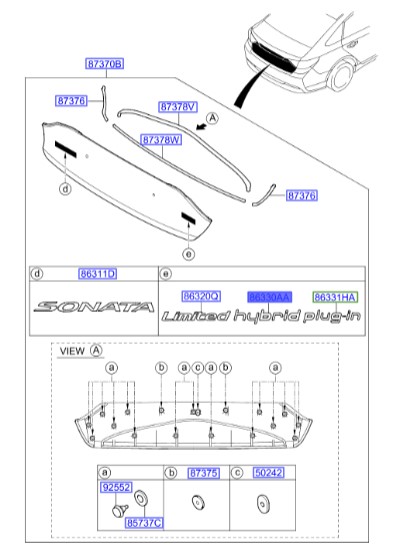 آرم هیبرید عقب سوناتا  Hyundai/KIA Genuine Parts – MOBIS   86330E6000 