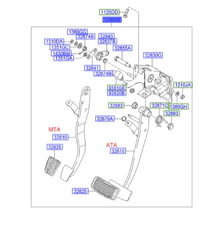 پدال ترمز کامل توسان  Hyundai/KIA Genuine Parts – MOBIS   328002E270