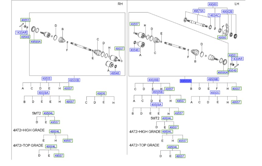 پلوس چپ کامل کوپه   Hyundai/KIA Genuine Parts – MOBIS   495012C310SJ