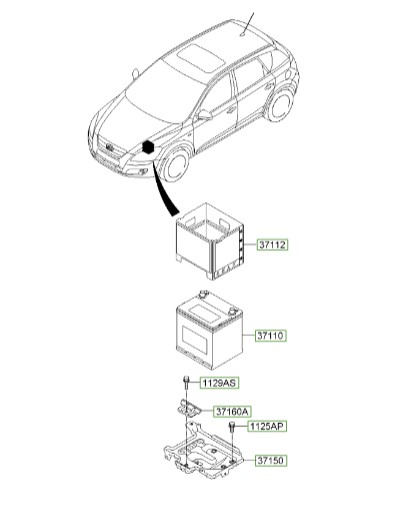 قاب زیر باتری سراتو | قاب زیر باتری | Genuine Parts | هیوندای i30 – سراتو کوپه  371502H100