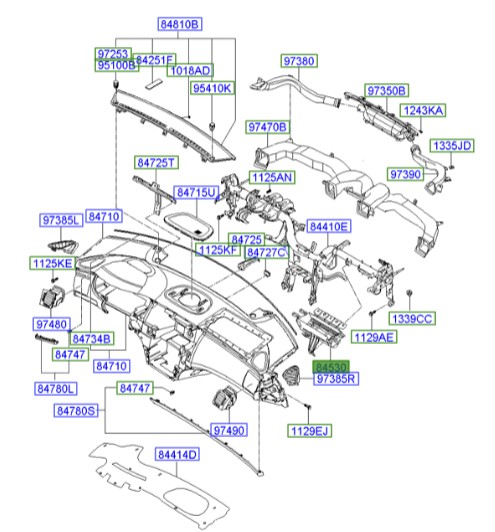 ایربگ راست هیوندای آزرا  Hyundai/KIA Genuine Parts – MOBIS   845303L000