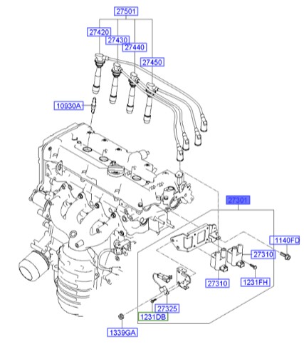 کوئل سوناتا  Hyundai/KIA Genuine Parts – MOBIS   2730123700 