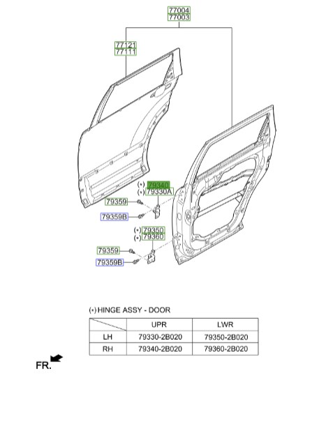 لولا درب عقب راست موهاوی  Hyundai/KIA Genuine Parts – MOBIS  793402B020