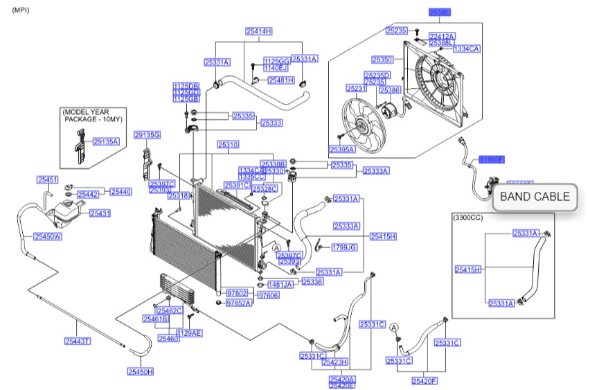 فن کامل هیوندای سوناتا Hyundai/KIA Genuine Parts – MOBIS  253803L350