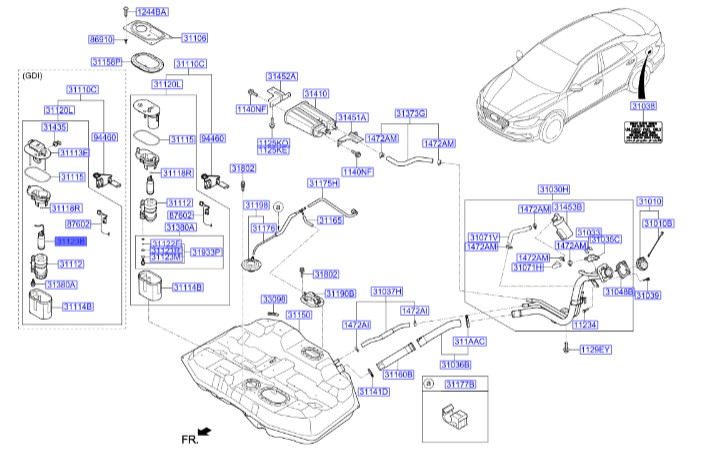 پمپ هیبرید بنزین سوناتا Hyundai/KIA Genuine Parts – MOBIS   31119C1101