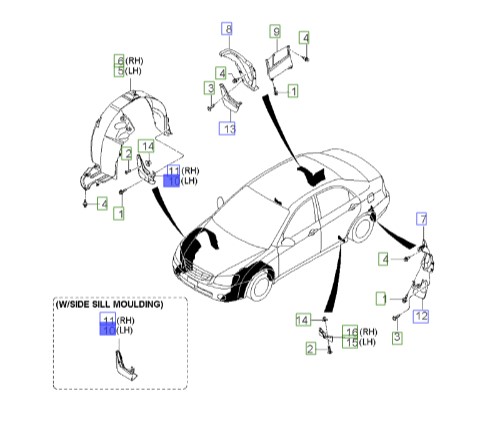 گل پخش کن جلو چپ سراتو LD | 868312F000 | Hyundai/KIA Genuine Parts – MOBIS