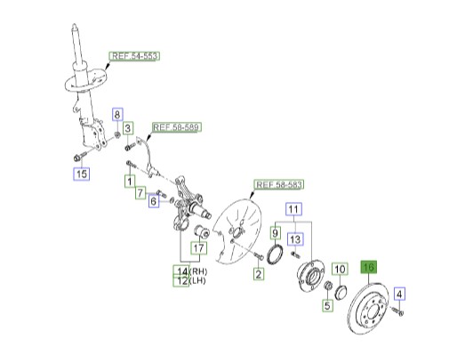 دیسک چرخ عقب سراتو 2007 | Hyundai/KIA Genuine Parts – MOBIS | سراتو LD مدل 2007 تا 2009   584112F100