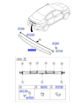 قاب بالای قاب نمره اکسنت  Hyundai/KIA Genuine Parts – MOBIS     873111R000