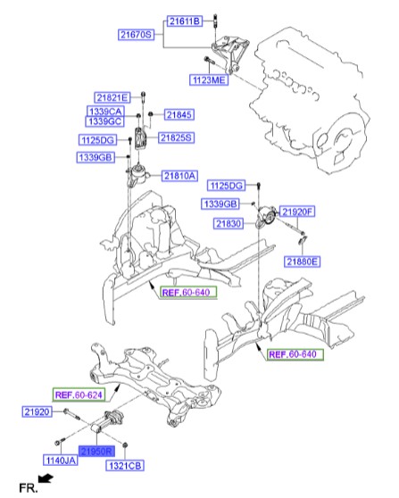 دسته موتور هیوندای ولستر  Hyundai/KIA Genuine Parts – MOBIS    219502V000