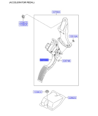 پدال گاز سانتافه  Hyundai/KIA Genuine Parts – MOBIS  327102B110 