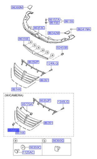قاب دوربین جلو پنجره جنسیس Hyundai/KIA Genuine Parts – MOBIS    863533M600