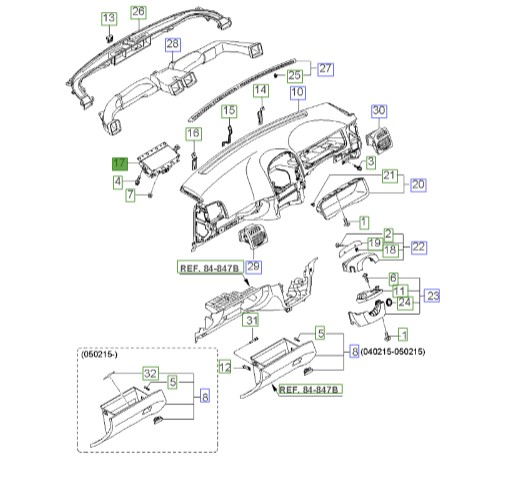 ایربگ راست | Hyundai/KIA Genuine Parts – Mobis | سراتو LD مدل 2007 تا 2009   845302F000