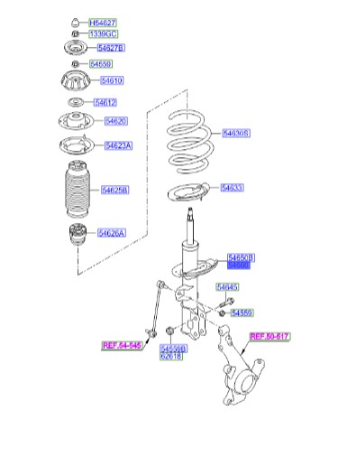 کمک جلو راست اکسنت  Hyundai/KIA Genuine Parts – MOBIS  546601R000