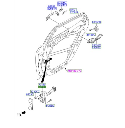 ترمز درب عقب راست هیوندای آزرا  Hyundai/KIA Genuine Parts – MOBIS  794903V000