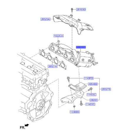 کاتالیزور اکسنت  Hyundai/KIA Genuine Parts – MOBIS  285102BES1