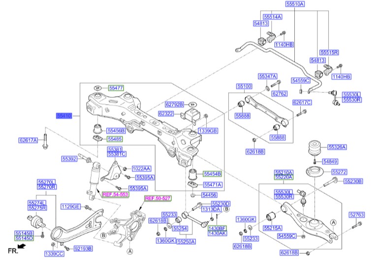 رام عقب هیوندای Hyundai/KIA Genuine Parts – MOBIS  IX45  554052W000