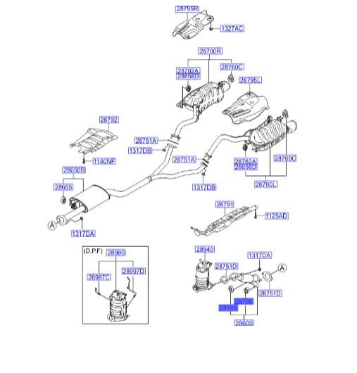 منجید اگزوز سورنتو – نگهدارنده لاستیکی اگزوز | Hyundai/KIA Genuine Parts | اپیروس GH  – کارنز UN  – سورنتو XM  – سانتافه CM  – ولستر FS 