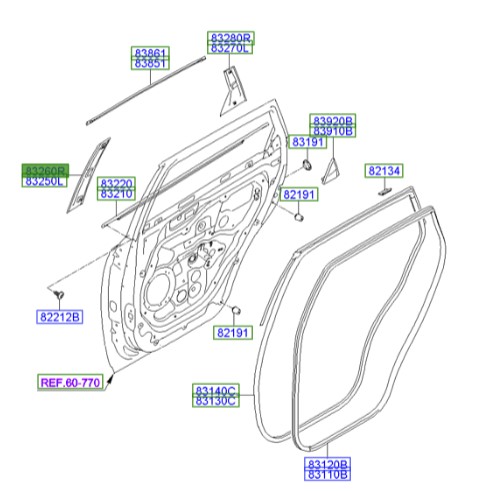 قاب ستون عقب راست Hyundai/KIA Genuine Parts – MOBIS   IX55  832603J000 