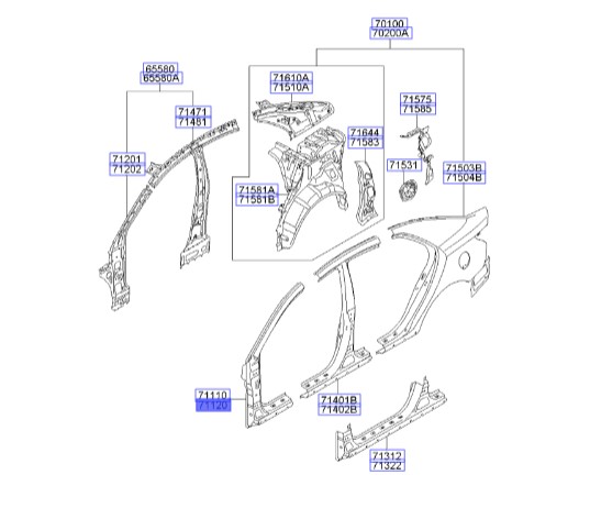 ستون خارجی جلو راست | Hyundai/KIA Genuine Parts – Mobis | سراتو TD مدل 2010 سایپایی و وارداتی – سراتو کوپه TD مدل 2010 تا 2013  711201MA10