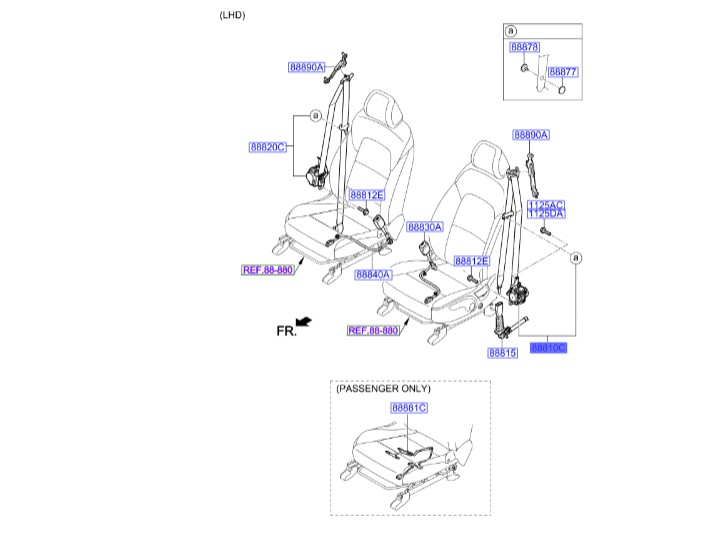 کمربند جلو سمت چپ اسپورتیج مدل 2016 | Hyundai/KIA Genuine Parts – MOBIS | اسپورتیج 2016 توربو
