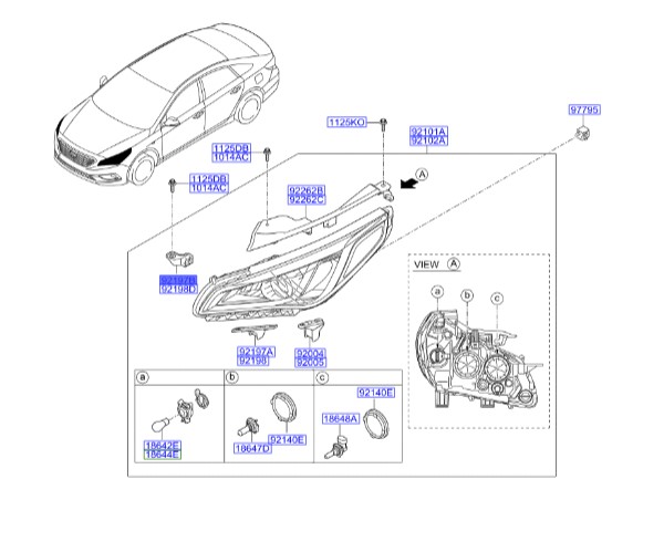 براکت نگهدارنده چراغ جلو سمت چپ هیوندای سوناتا 92133c1000 Hyundai/KIA Genuine Parts – MOBIS